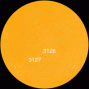 These two sunspots have simple magnetic fields that pose no threat for strong solar flares. [Photo courtesy of NASA SDO/HMI]