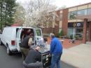 ARRL staffers load some 400 pounds of radio gear to support earthquake relief efforts in Ecuador. The equipment will help to fill gaps in the damaged communications infrastructure in the affected areas. 