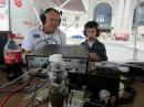 Bob, W0AO, and Sonny, KD0SHI, making SSB contacts, eying that tube rig! [Sterling Coffey, N0SSC, Photo]