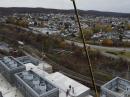 A crane lifts an antenna into place for W3USR's new location. [Photo courtesy of Byron Maldonado, University of Scranton]